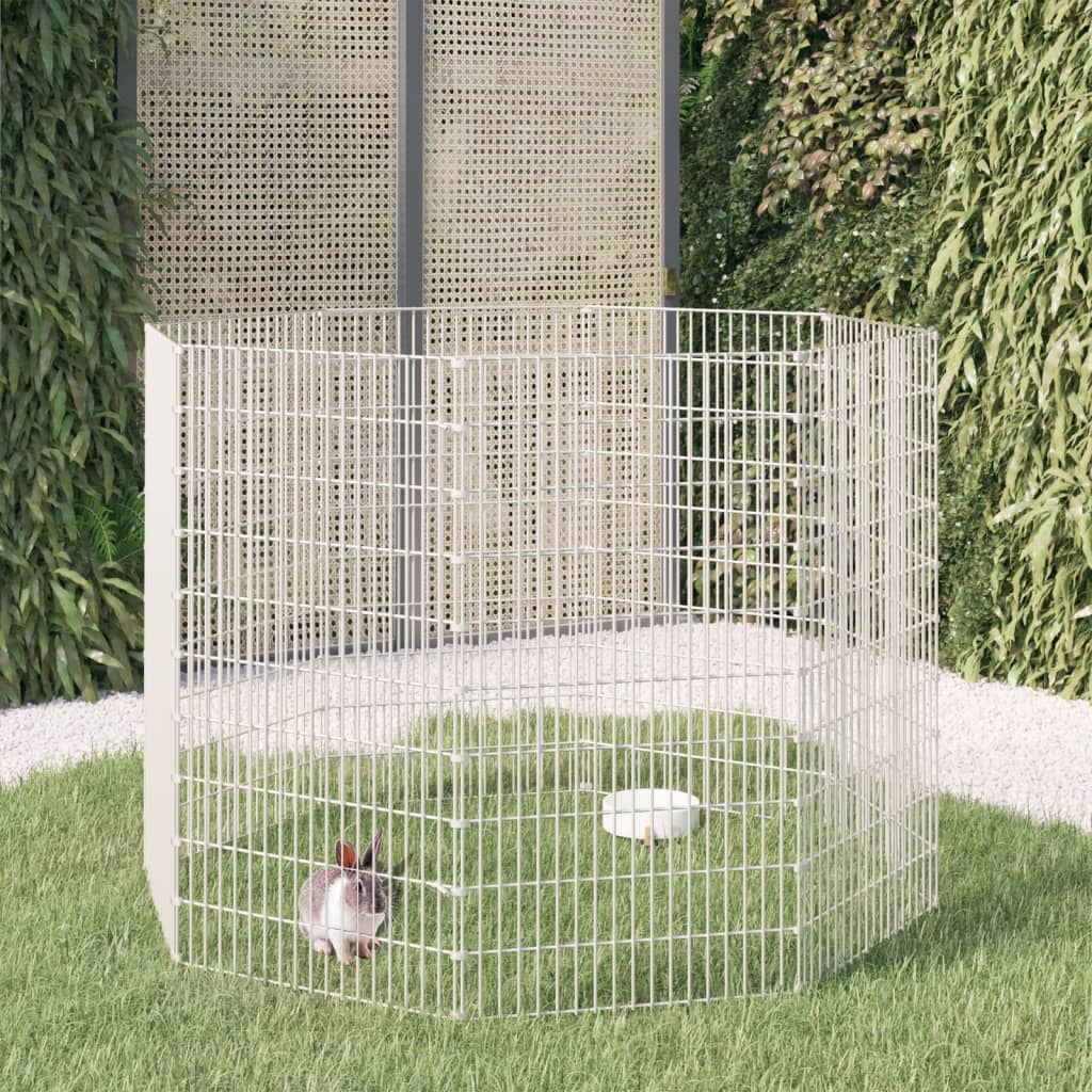 indhegning til fritgående dyr med 8 paneler, 54x100 cm, galvaniseret jern