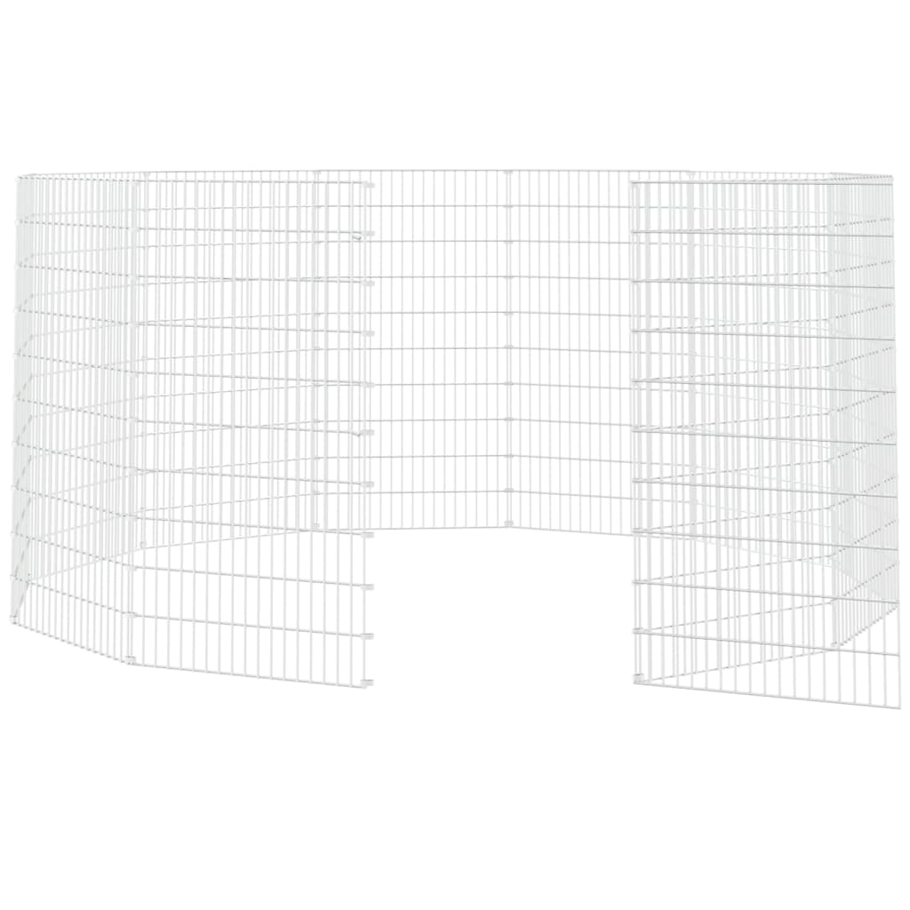 indhegning til fritgående dyr med 12 paneler, 54x100 cm, galvaniseret jern