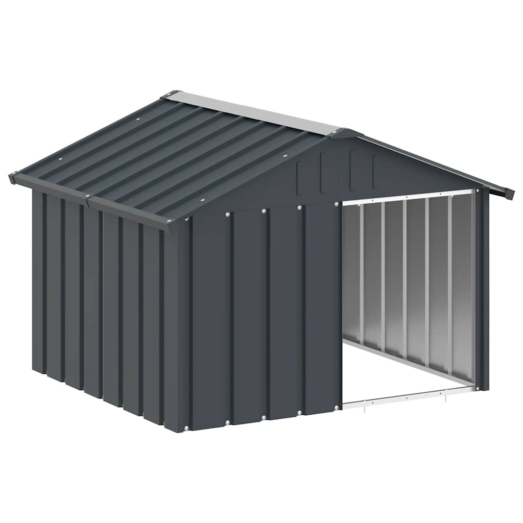 hundehus 116,5x103x81,5 cm galvaniseret stål antracitgrå