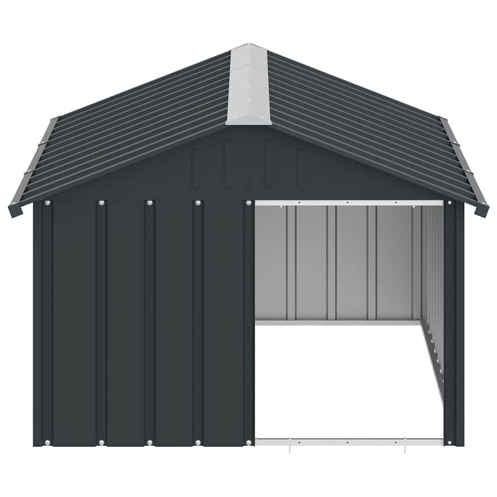 hundehus 116,5x153x81,5 cm galvaniseret stål antracitgrå
