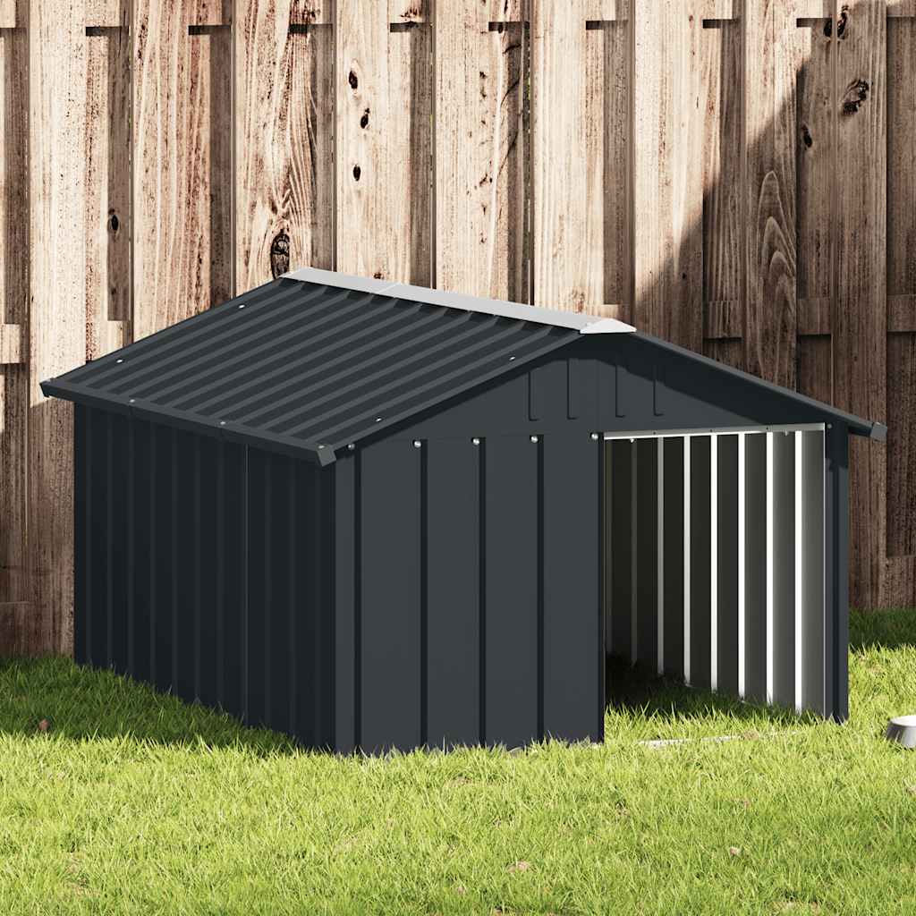 hundehus 116,5x153x81,5 cm galvaniseret stål antracitgrå