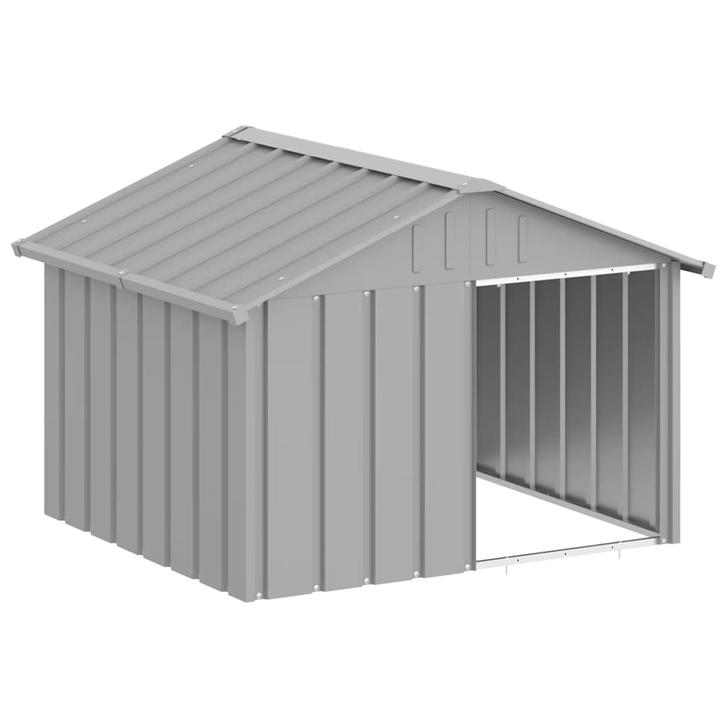 hundehus 116,5x103x81,5 cm galvaniseret stål grå