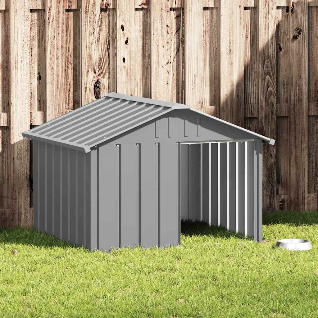 hundehus 116,5x103x81,5 cm galvaniseret stål grå