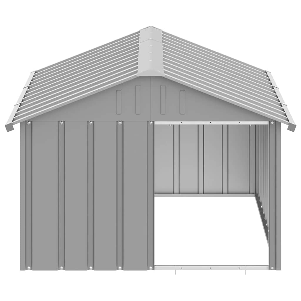 hundehus 116,5x153x81,5 cm galvaniseret stål grå