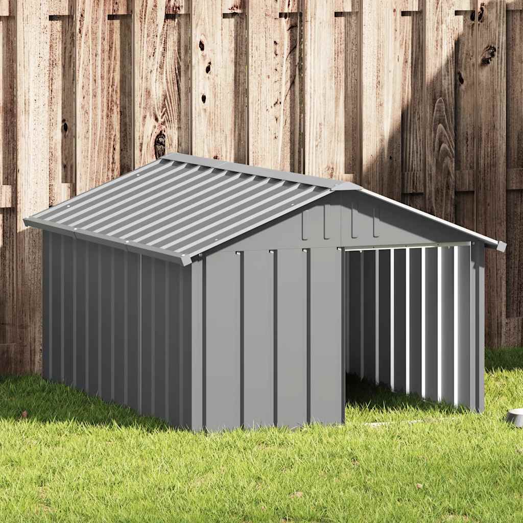 hundehus 116,5x153x81,5 cm galvaniseret stål grå