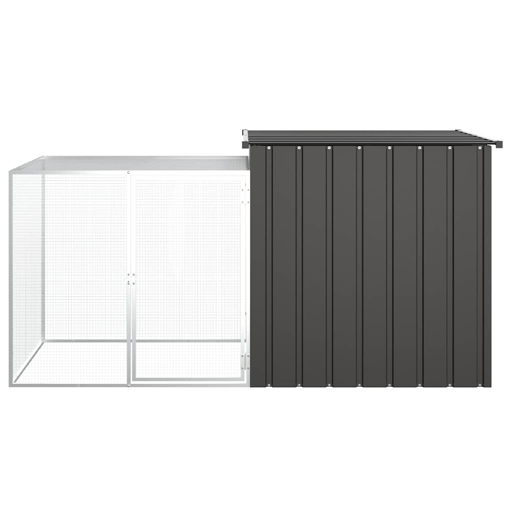 hønsehus 200x91x100 cm galvaniseret stål antracitgrå
