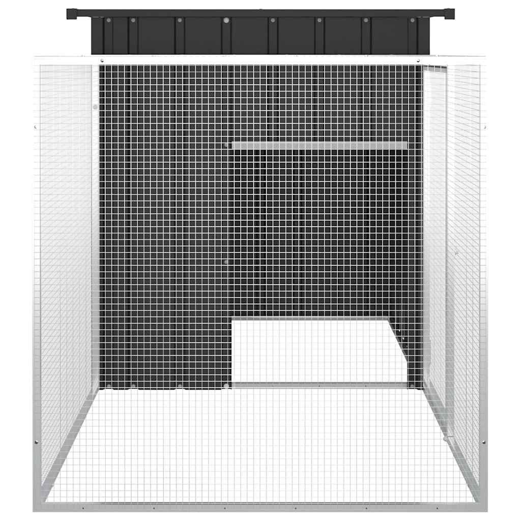hønsehus 200x91x100 cm galvaniseret stål antracitgrå