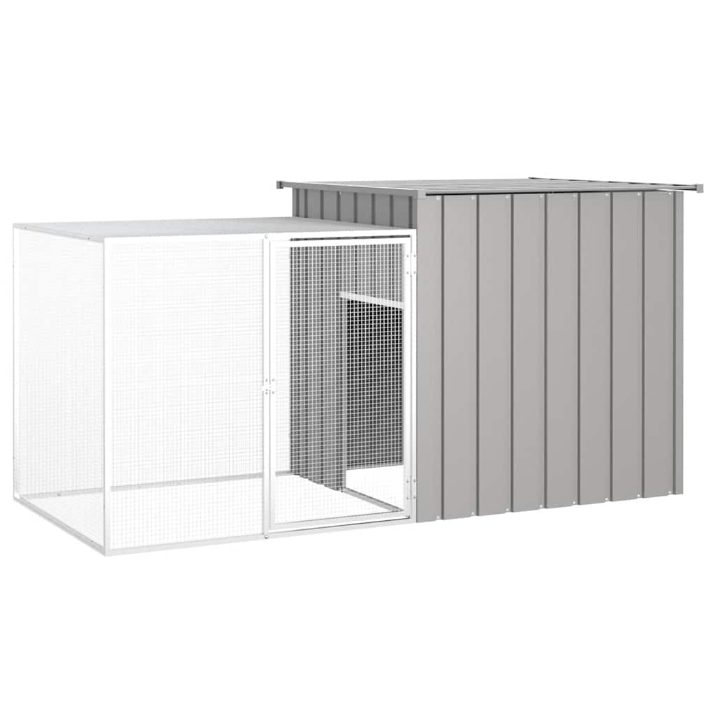 hønsehus 200x91x100 cm galvaniseret stål grå
