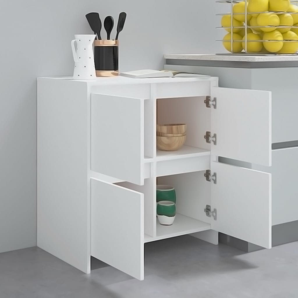 skænke 2 stk. 70x41x75 cm konstrueret træ hvid