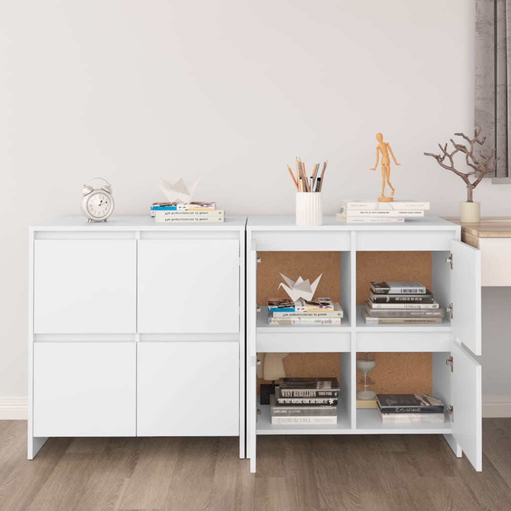 skænke 2 stk. 70x41x75 cm konstrueret træ hvid