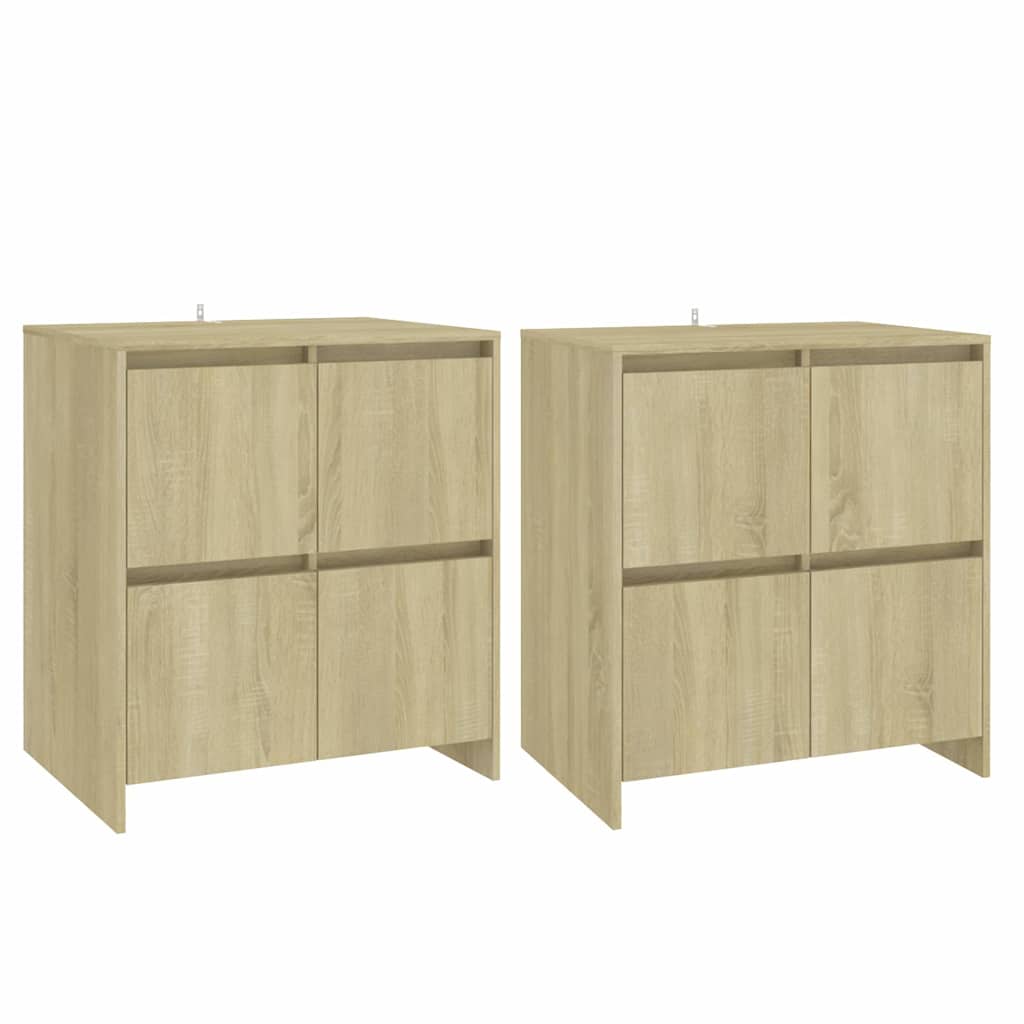 skænke 2 stk. 70x41x75 cm konstrueret træ sonoma-eg
