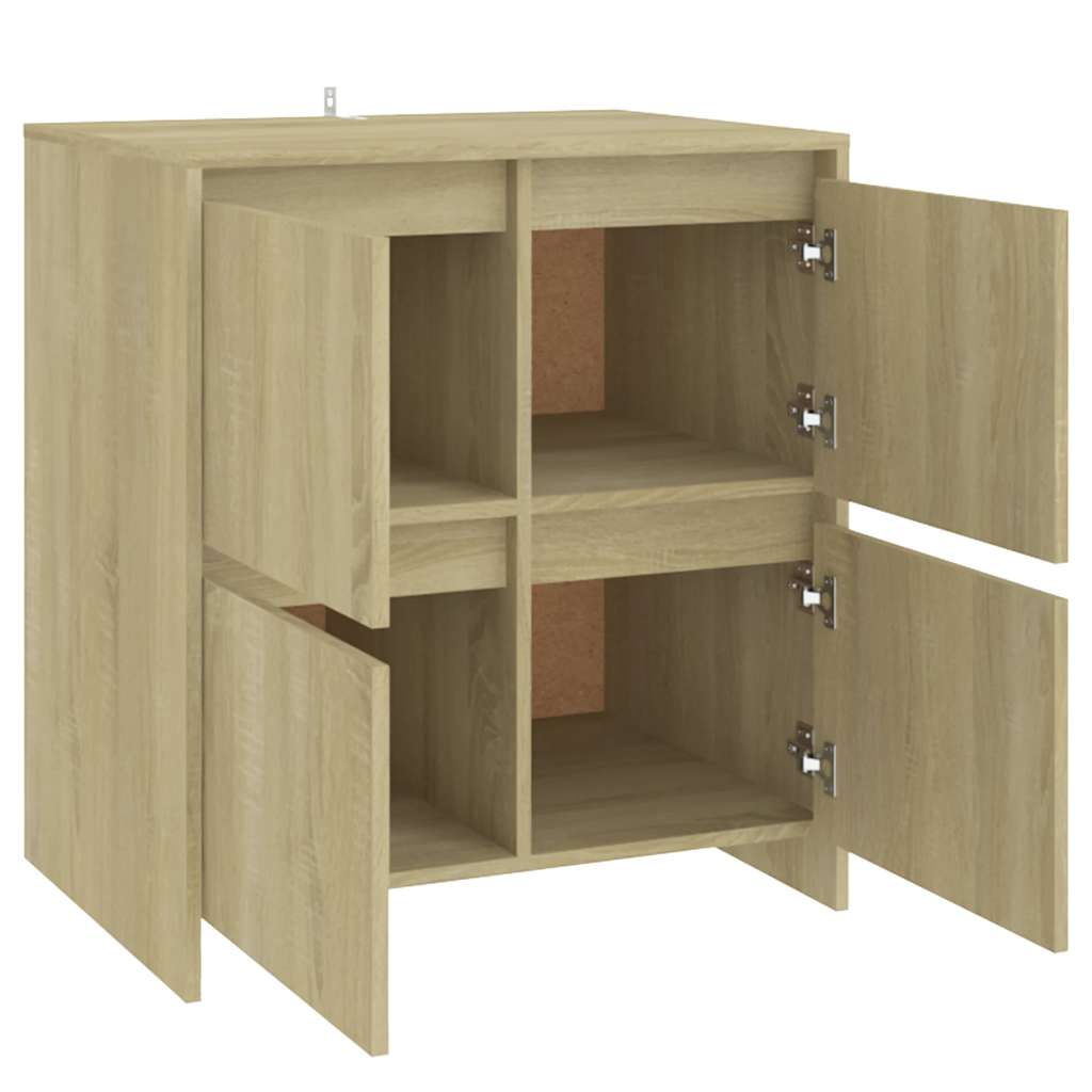 skænke 2 stk. 70x41x75 cm konstrueret træ sonoma-eg