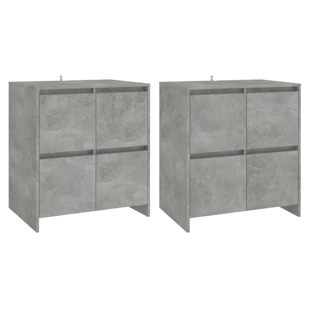 skænke 2 stk. 70x41x75 cm konstrueret træ betongrå