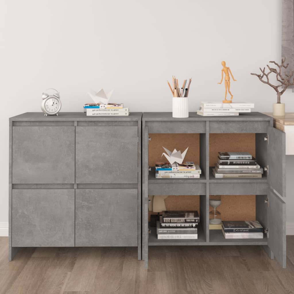 skænke 2 stk. 70x41x75 cm konstrueret træ betongrå