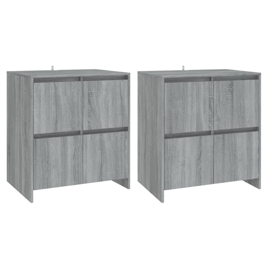 skænke 2 stk. 70x41x75 cm konstrueret træ grå sonoma-eg
