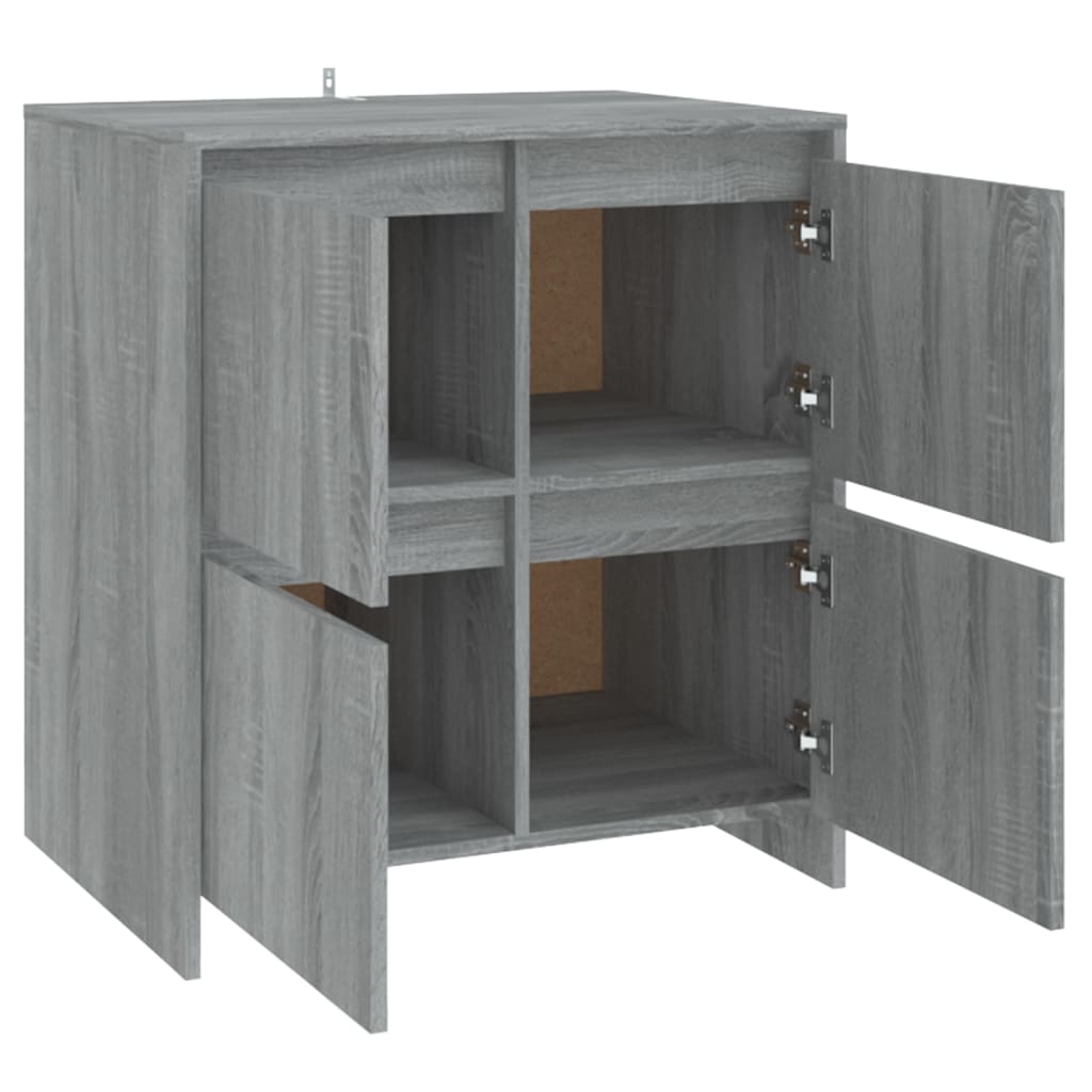skænke 2 stk. 70x41x75 cm konstrueret træ grå sonoma-eg