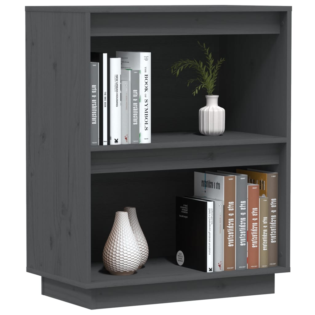 konsolskab 60x34x75 cm massivt fyrretræ grå