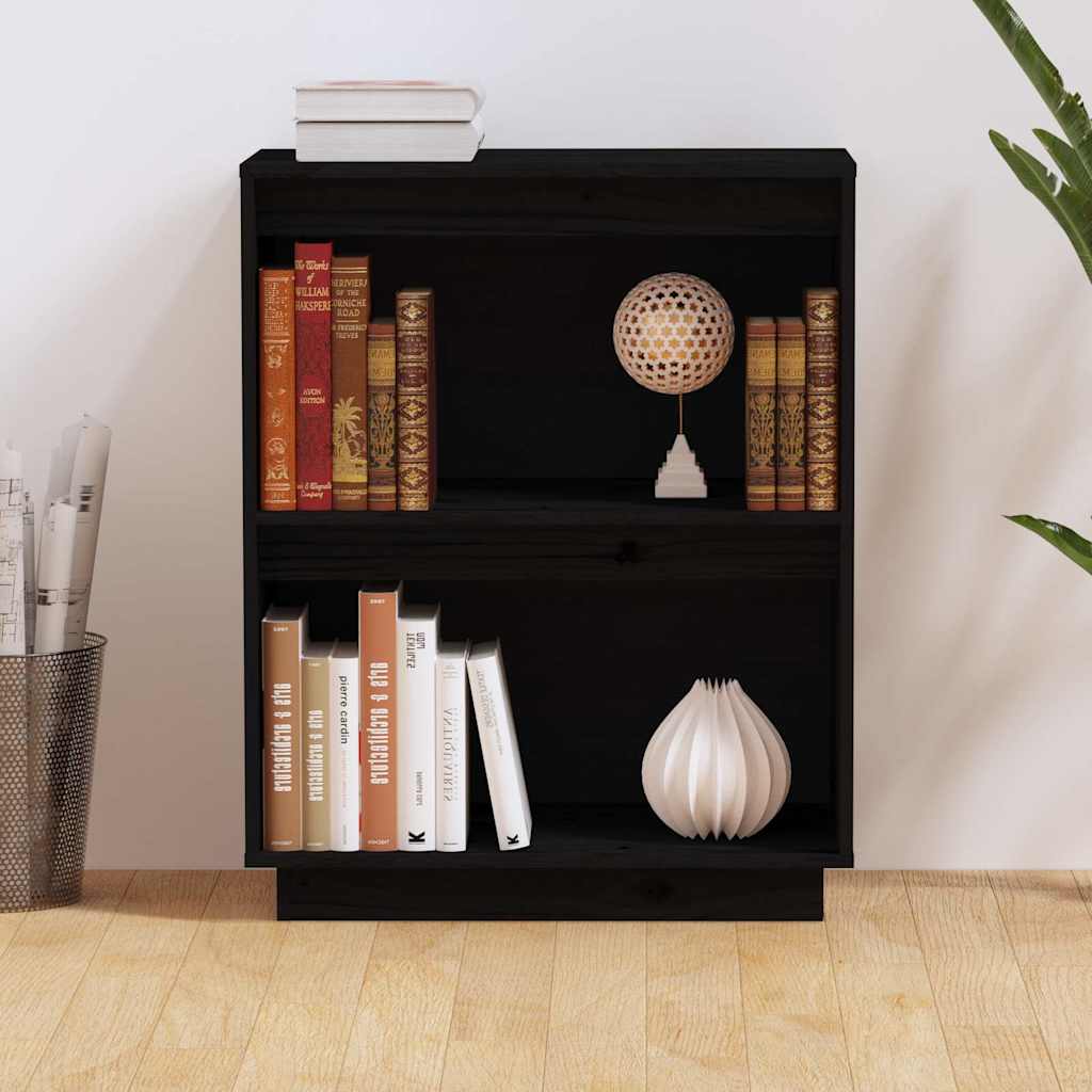 konsolskab 60x34x75 cm massivt fyrretræ sort