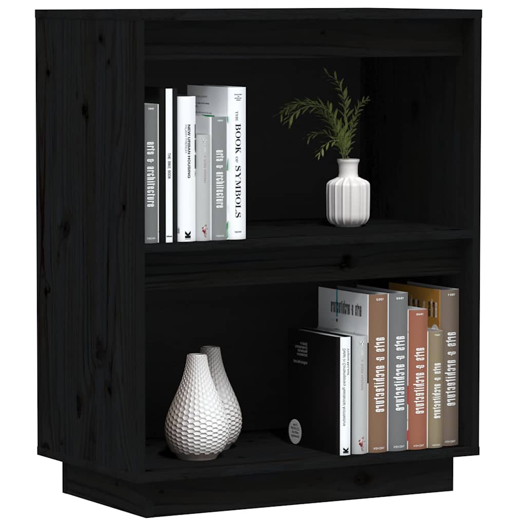 konsolskab 60x34x75 cm massivt fyrretræ sort