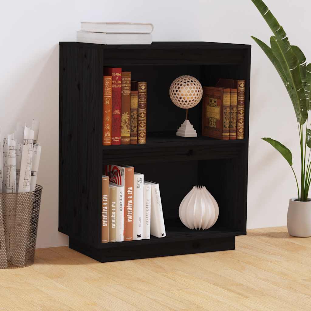 konsolskab 60x34x75 cm massivt fyrretræ sort