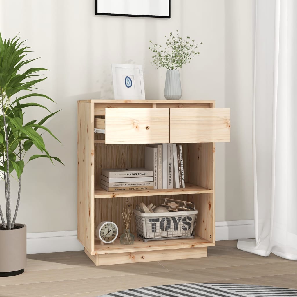 konsolskab 60x34x75 cm massivt fyrretræ