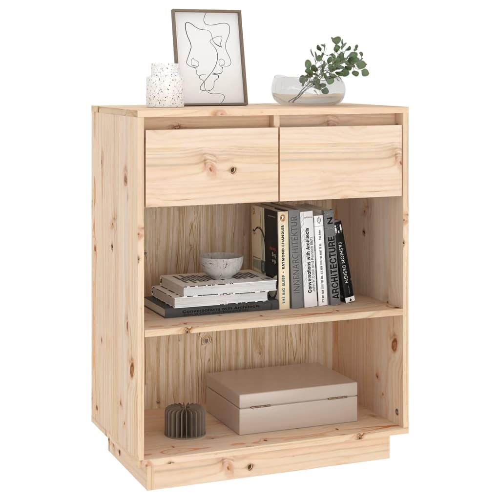 konsolskab 60x34x75 cm massivt fyrretræ