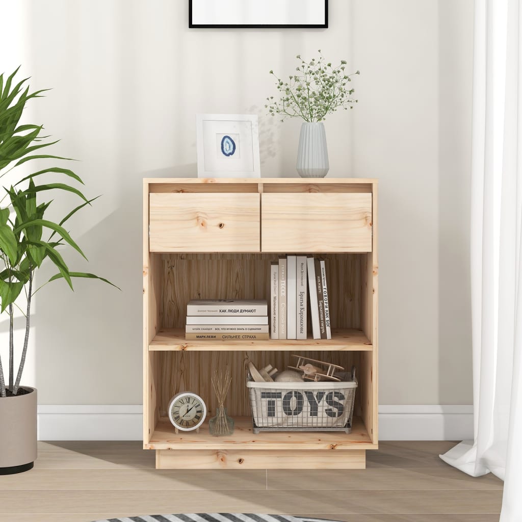 konsolskab 60x34x75 cm massivt fyrretræ