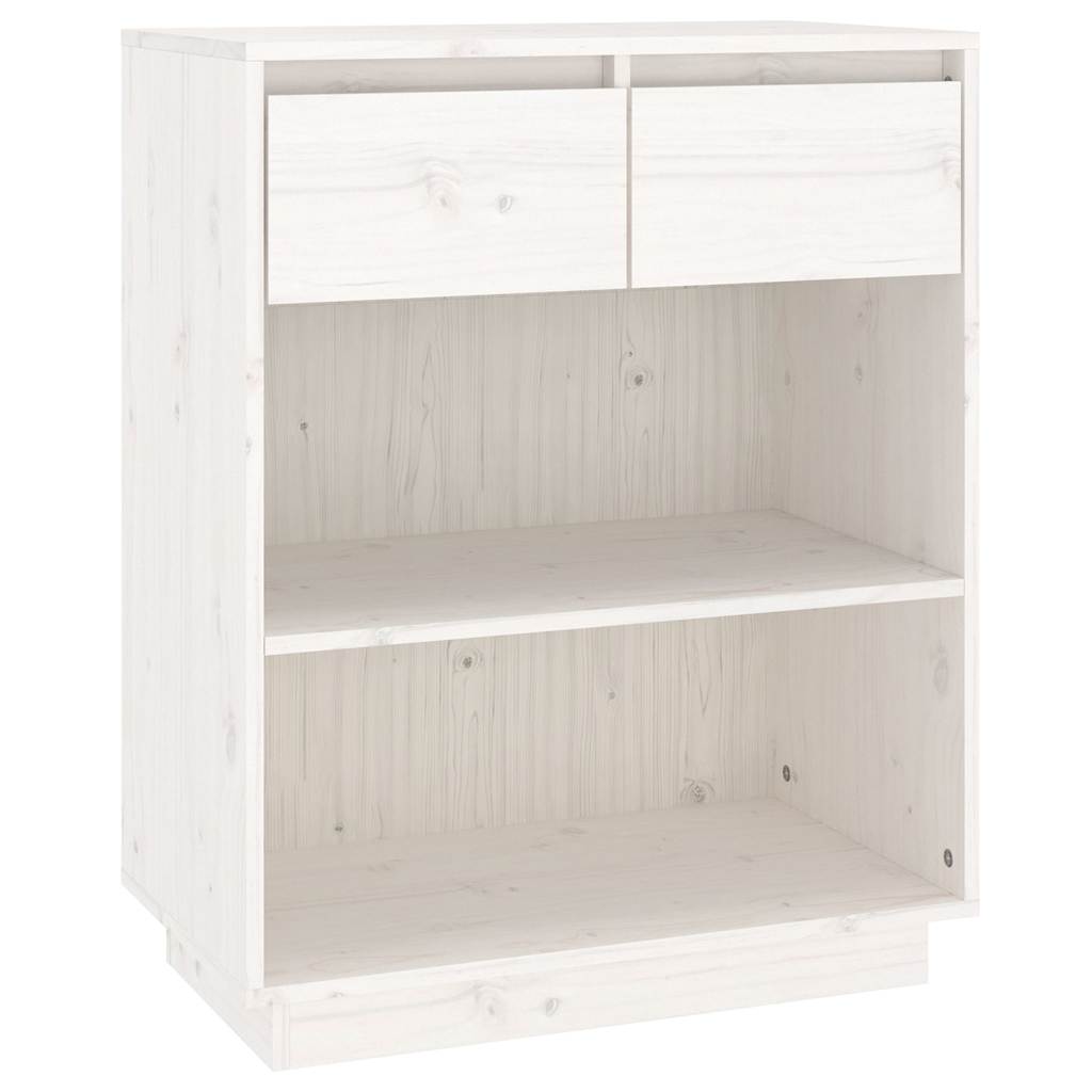 konsolskab 60x34x75 cm massivt fyrretræ hvid