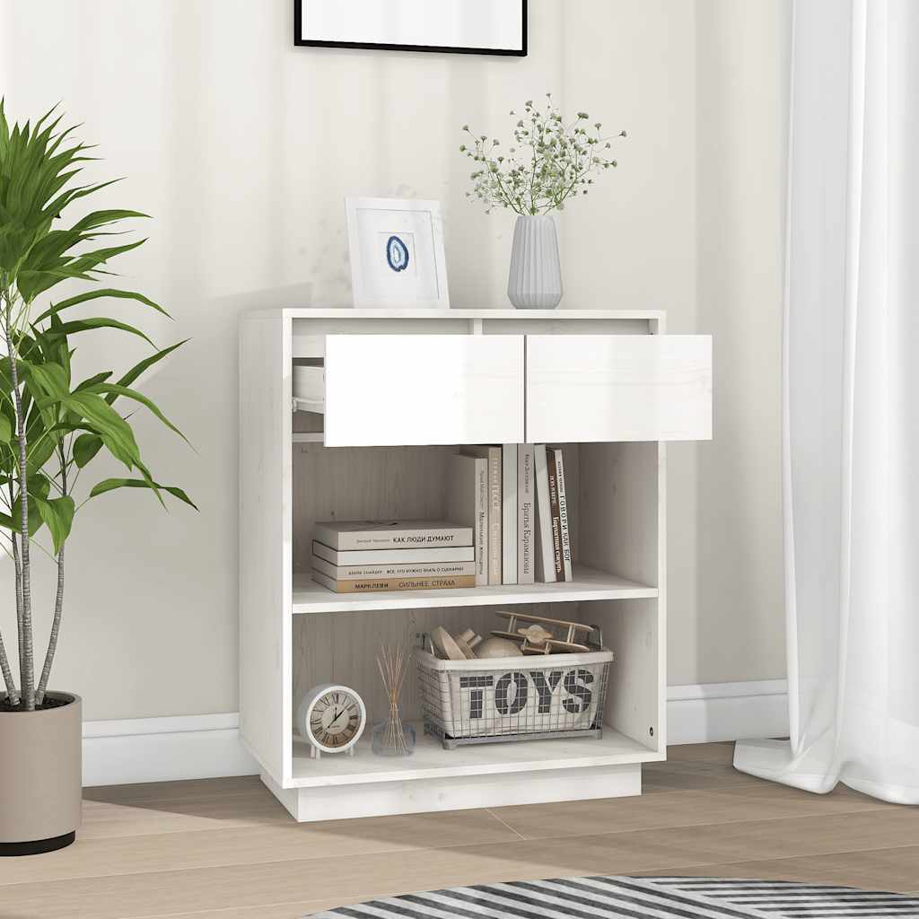 konsolskab 60x34x75 cm massivt fyrretræ hvid