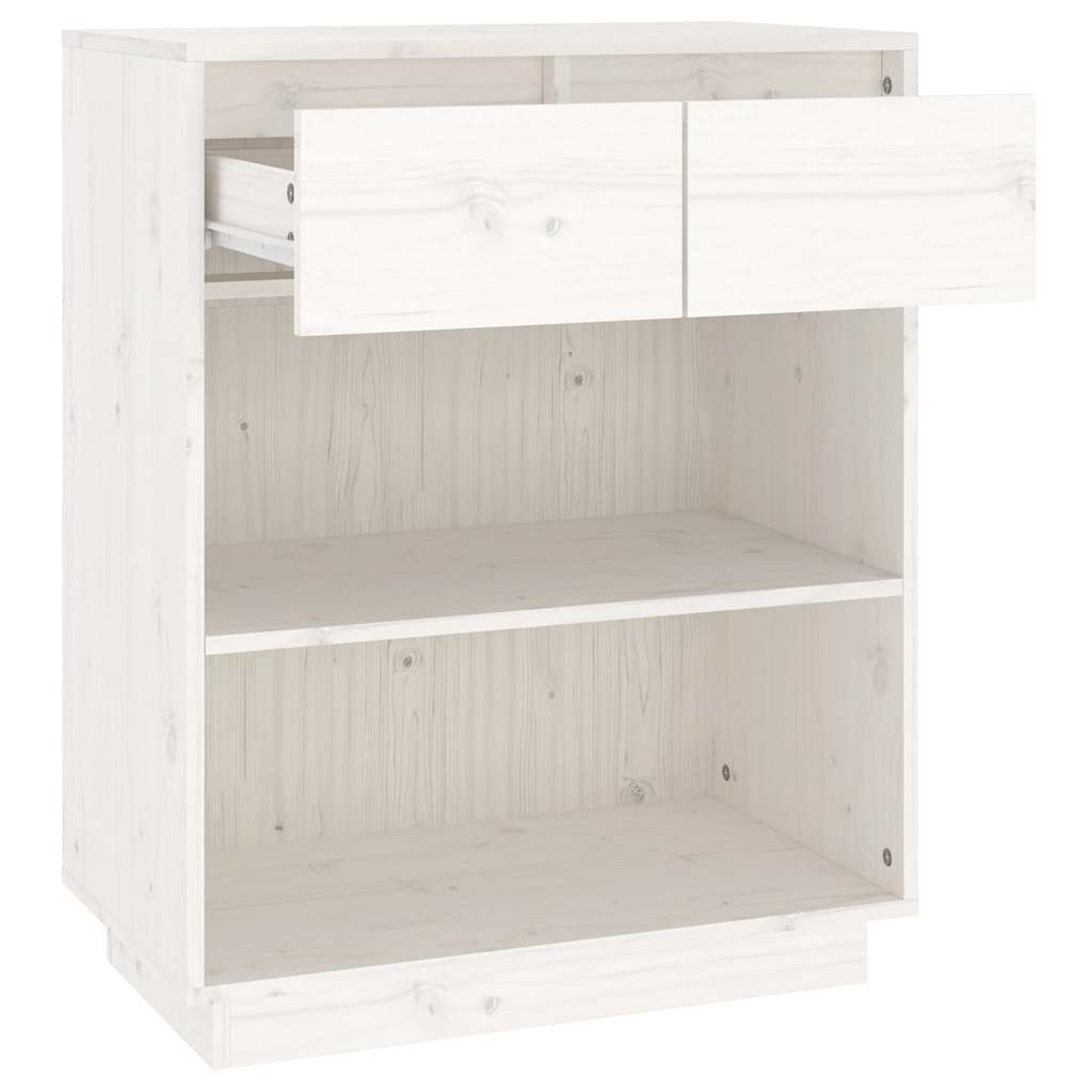 konsolskab 60x34x75 cm massivt fyrretræ hvid