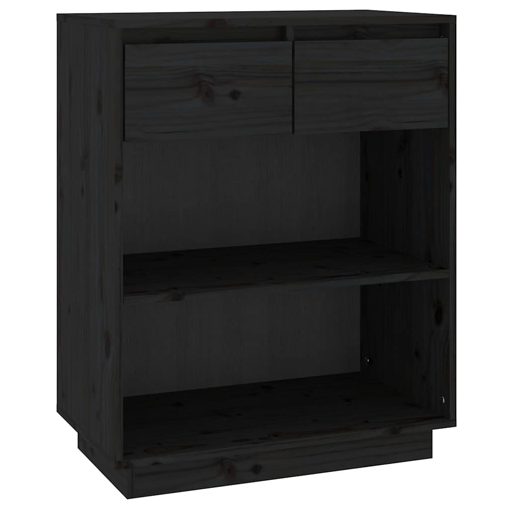 konsolskab 60x34x75 cm massivt fyrretræ sort