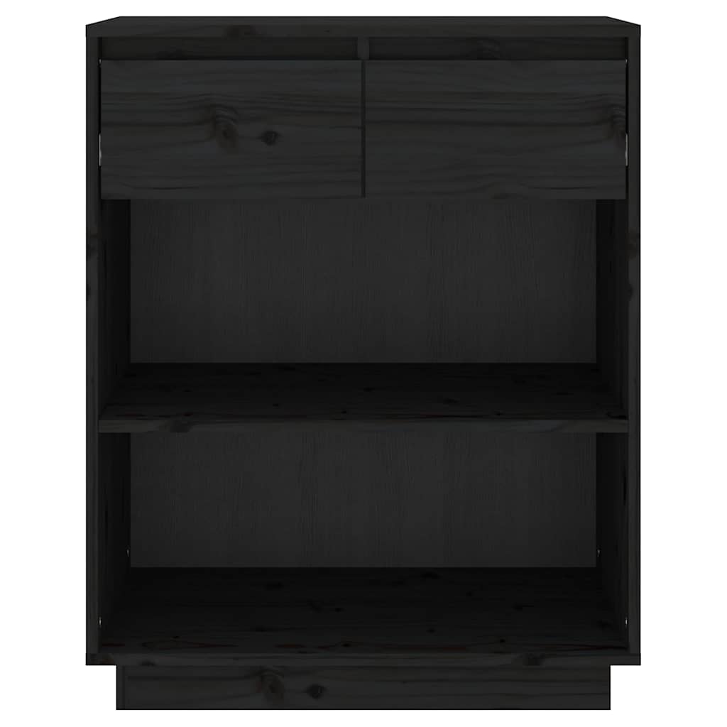 konsolskab 60x34x75 cm massivt fyrretræ sort