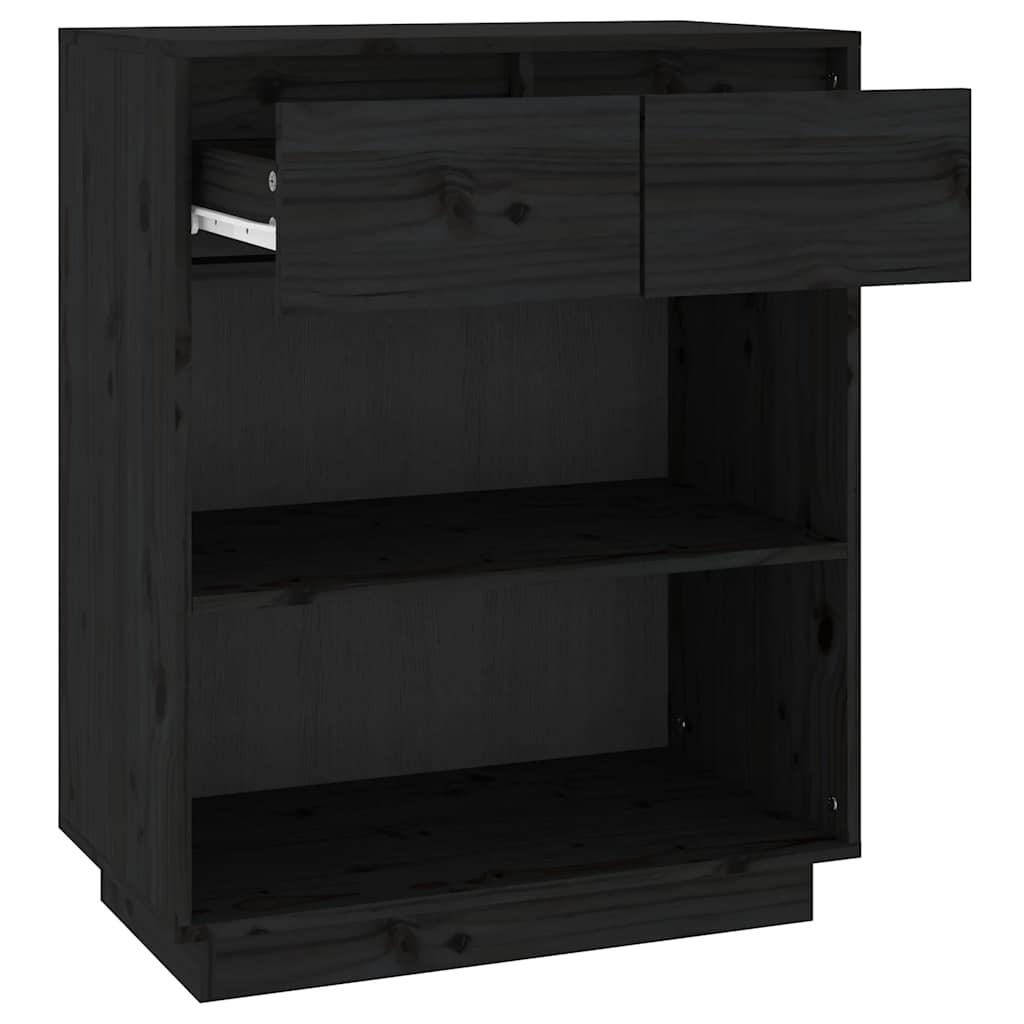 konsolskab 60x34x75 cm massivt fyrretræ sort