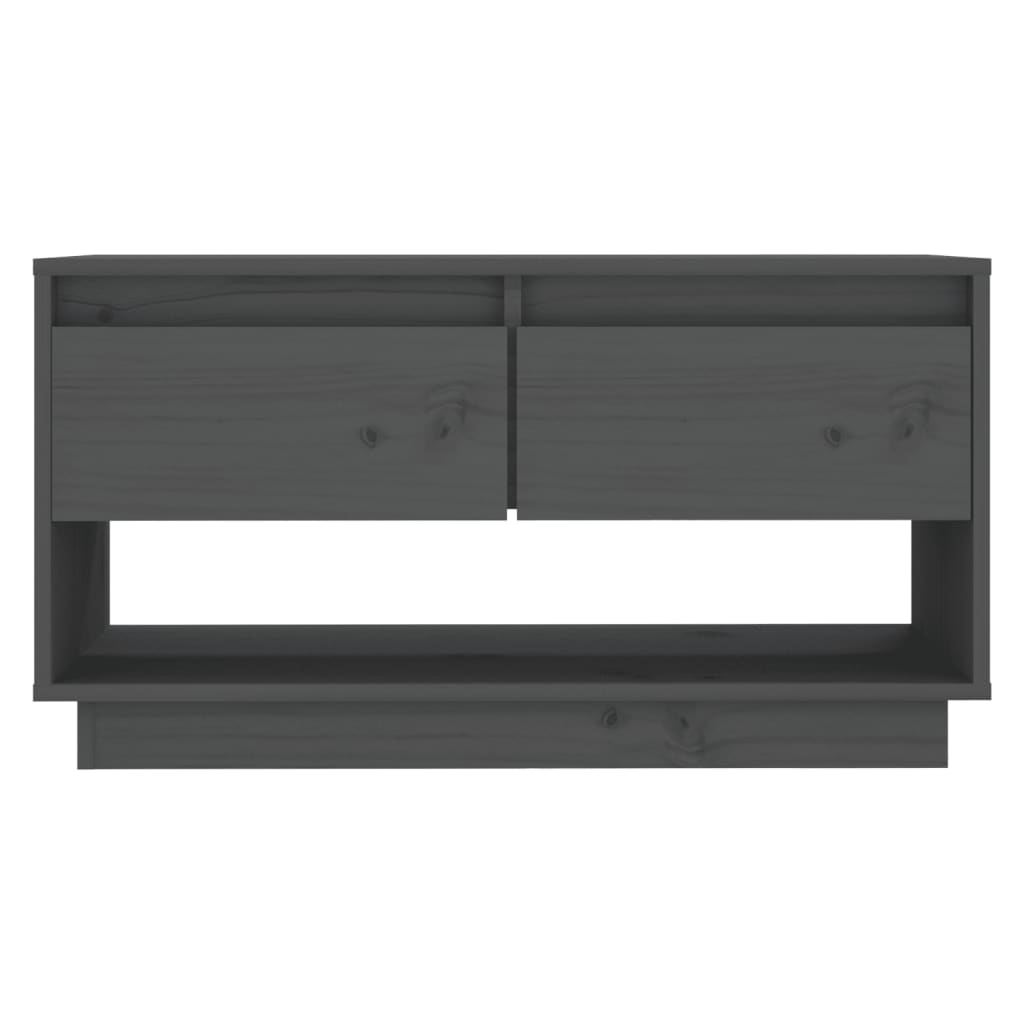 tv-bord 74x34x40 cm massivt fyrretræ grå