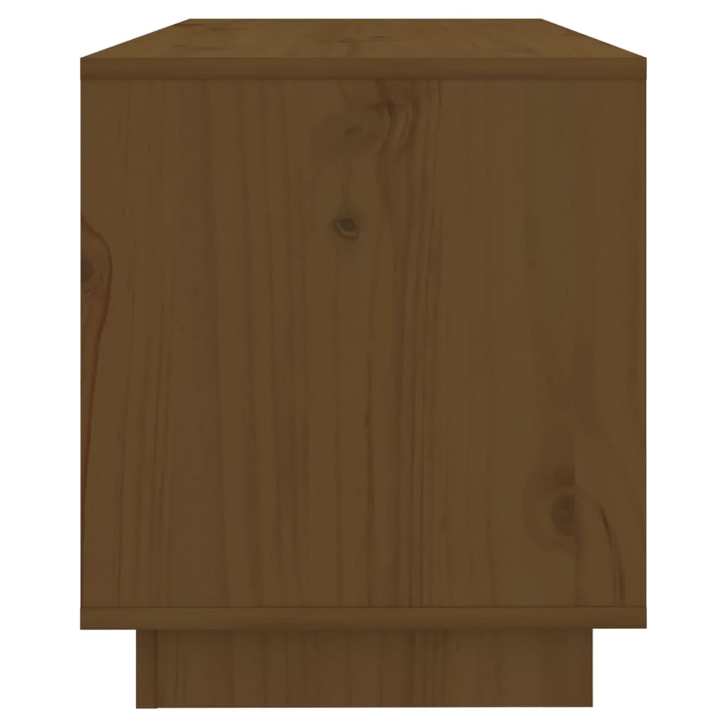 tv-bord 74x34x40 cm massivt fyrretræ gyldenbrun
