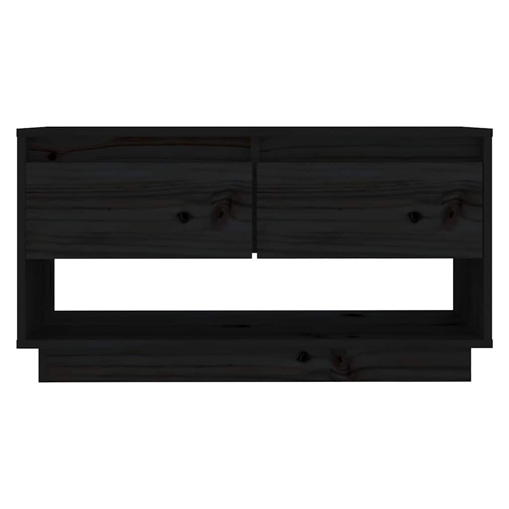 tv-bord 74x34x40 cm massivt fyrretræ sort