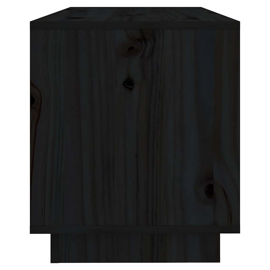 tv-bord 74x34x40 cm massivt fyrretræ sort