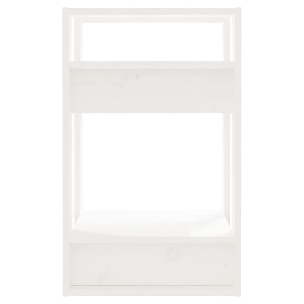 bogreol/rumdeler 41x35x57 cm massivt fyrretræ hvid
