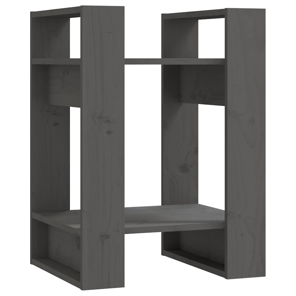 bogreol/rumdeler 41x35x57 cm massivt fyrretræ grå