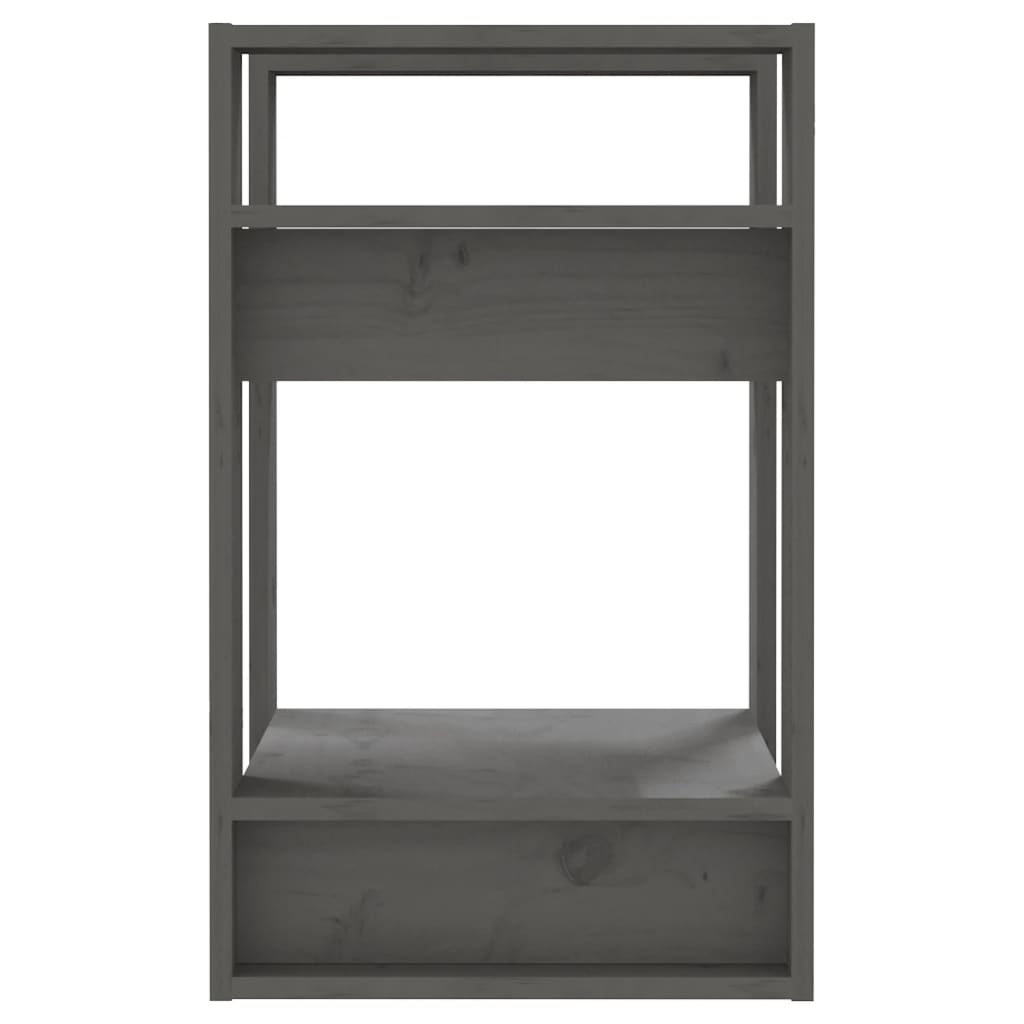 bogreol/rumdeler 41x35x57 cm massivt fyrretræ grå