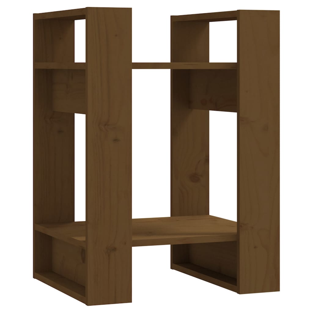 bogreol/rumdeler 41x35x57 cm massivt fyrretræ gyldenbrun