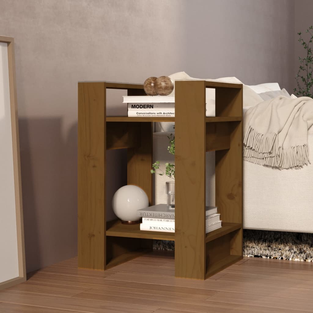 bogreol/rumdeler 41x35x57 cm massivt fyrretræ gyldenbrun