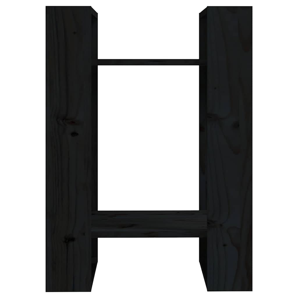bogreol/rumdeler 41x35x57 cm massivt fyrretræ sort