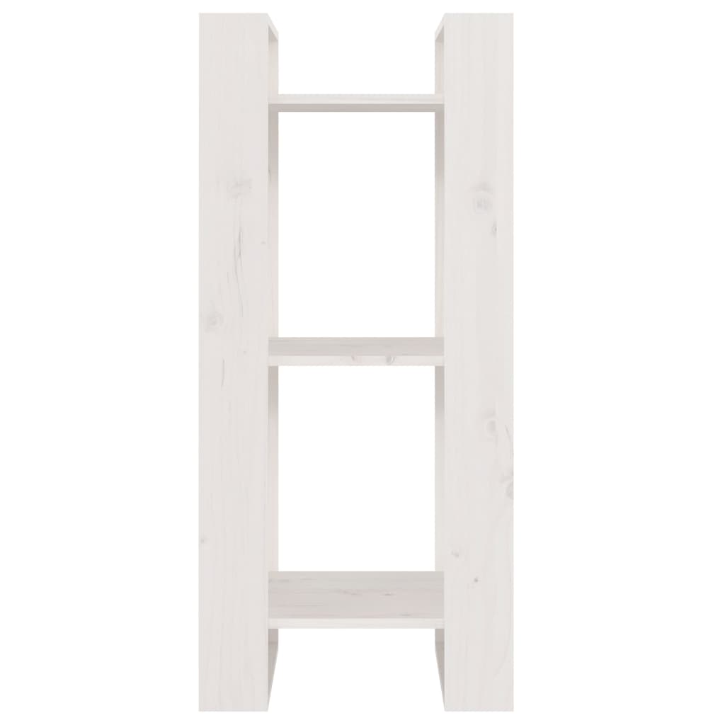 bogreol/rumdeler 41x35x91 cm massivt fyrretræ hvid