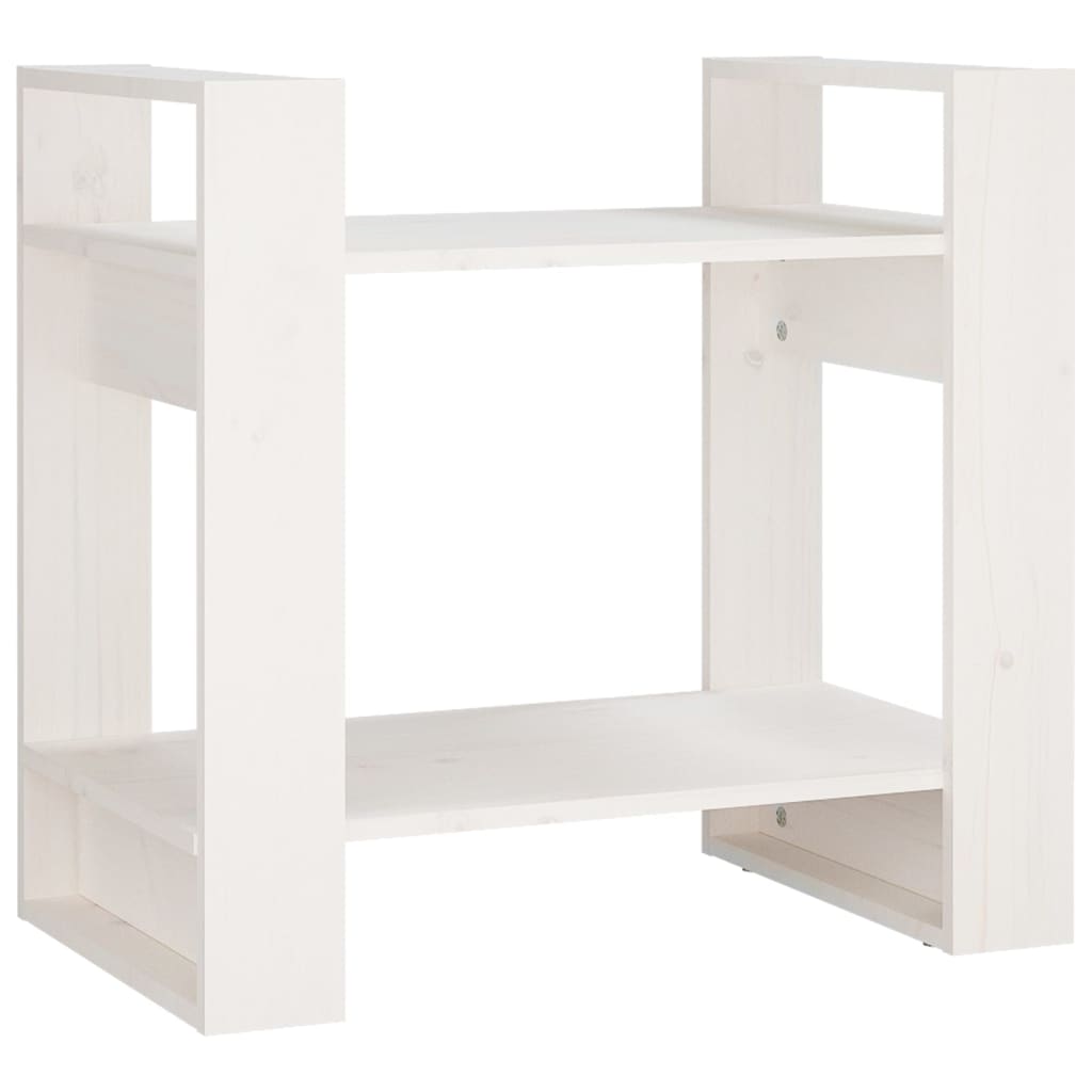 bogreol/rumdeler 60x35x57 cm massivt fyrretræ hvid