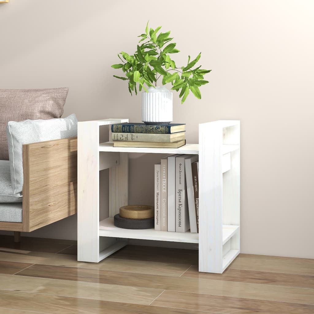 bogreol/rumdeler 60x35x57 cm massivt fyrretræ hvid