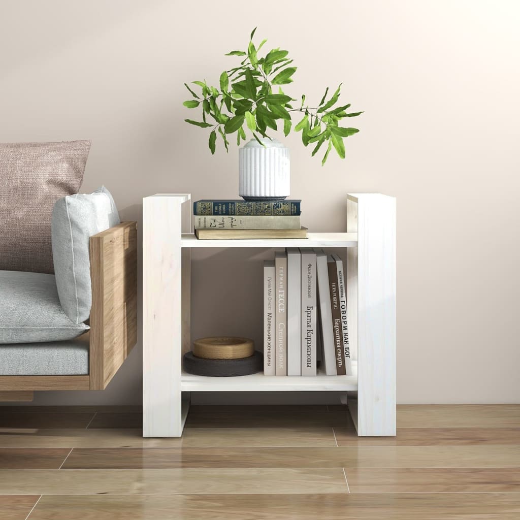 bogreol/rumdeler 60x35x57 cm massivt fyrretræ hvid