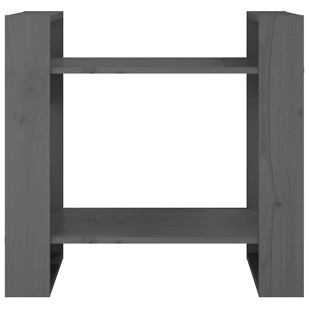 bogreol/rumdeler 60x35x57 cm massivt fyrretræ grå