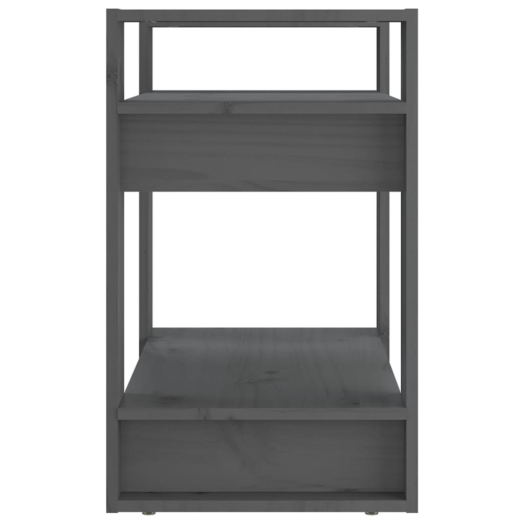 bogreol/rumdeler 60x35x57 cm massivt fyrretræ grå