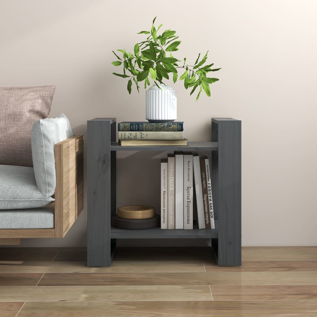 bogreol/rumdeler 60x35x57 cm massivt fyrretræ grå